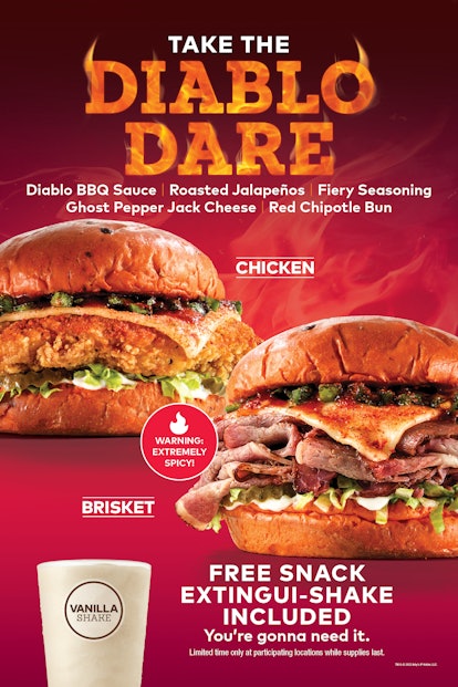 Here's how to get a free Arby's milkshake with the Diablo Dare sandwich.