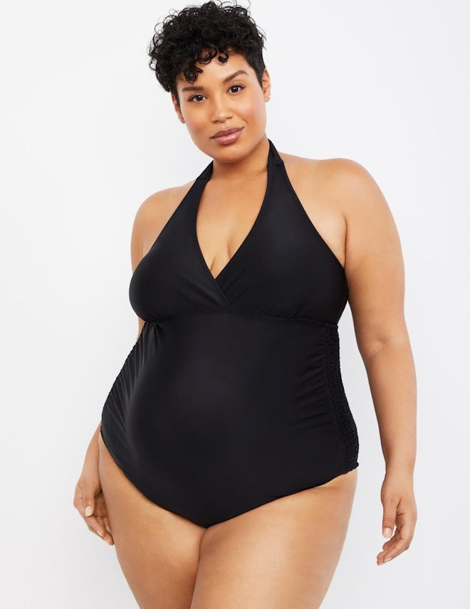 Beach Bump Plus Size Smocked Waist Swimsuit