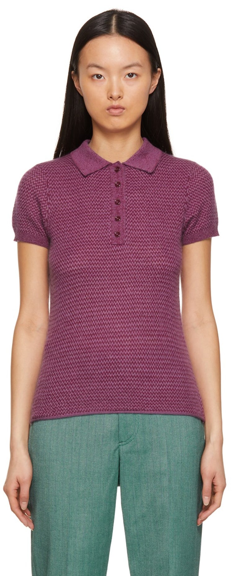 Purple 'The Tonal Tuckstitch' Polo