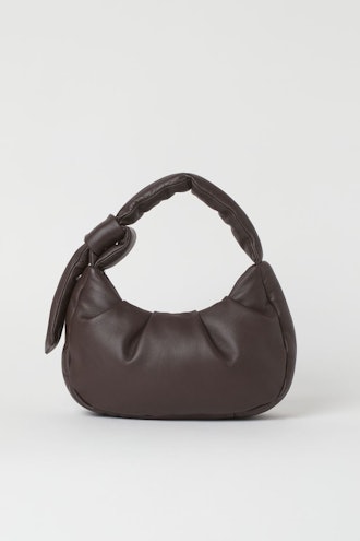 H&M dark brown leather shoulder bag.