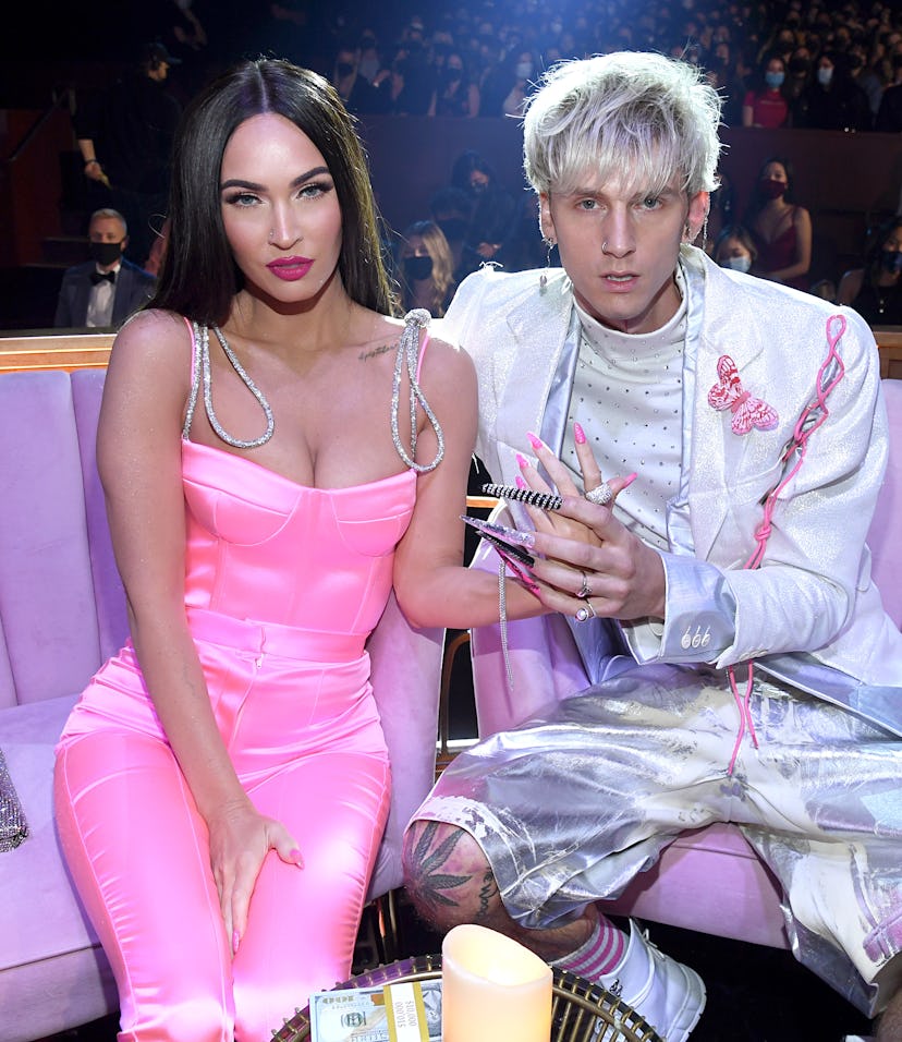 Megan Fox and Machine Gun Kelly at the 2021 iHeartRadio Music Awards, a year and a half before they ...