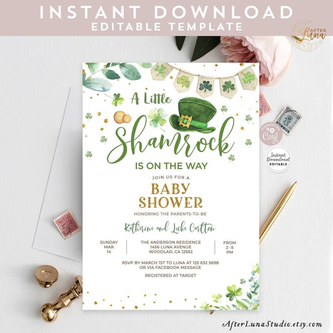 St. Patrick's Day Baby Shower Invitation