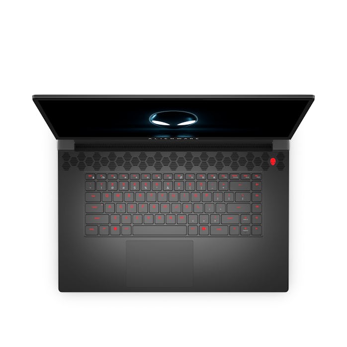 Top-down shot of Alienware's m17 R5 gaming laptop.