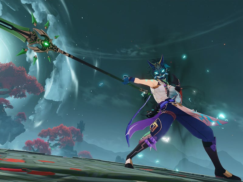 Genshin Impact Xiao in his Yaksha mask