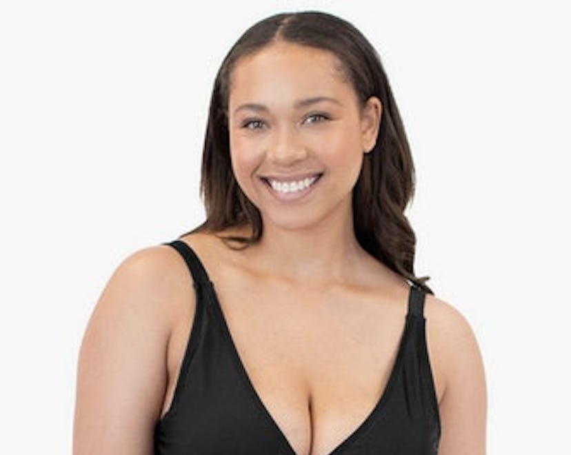 woman in postpartum swimsuit