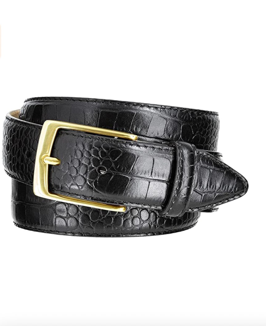 Belts.com Italian Calfskin Gold Buckle Dress Belt