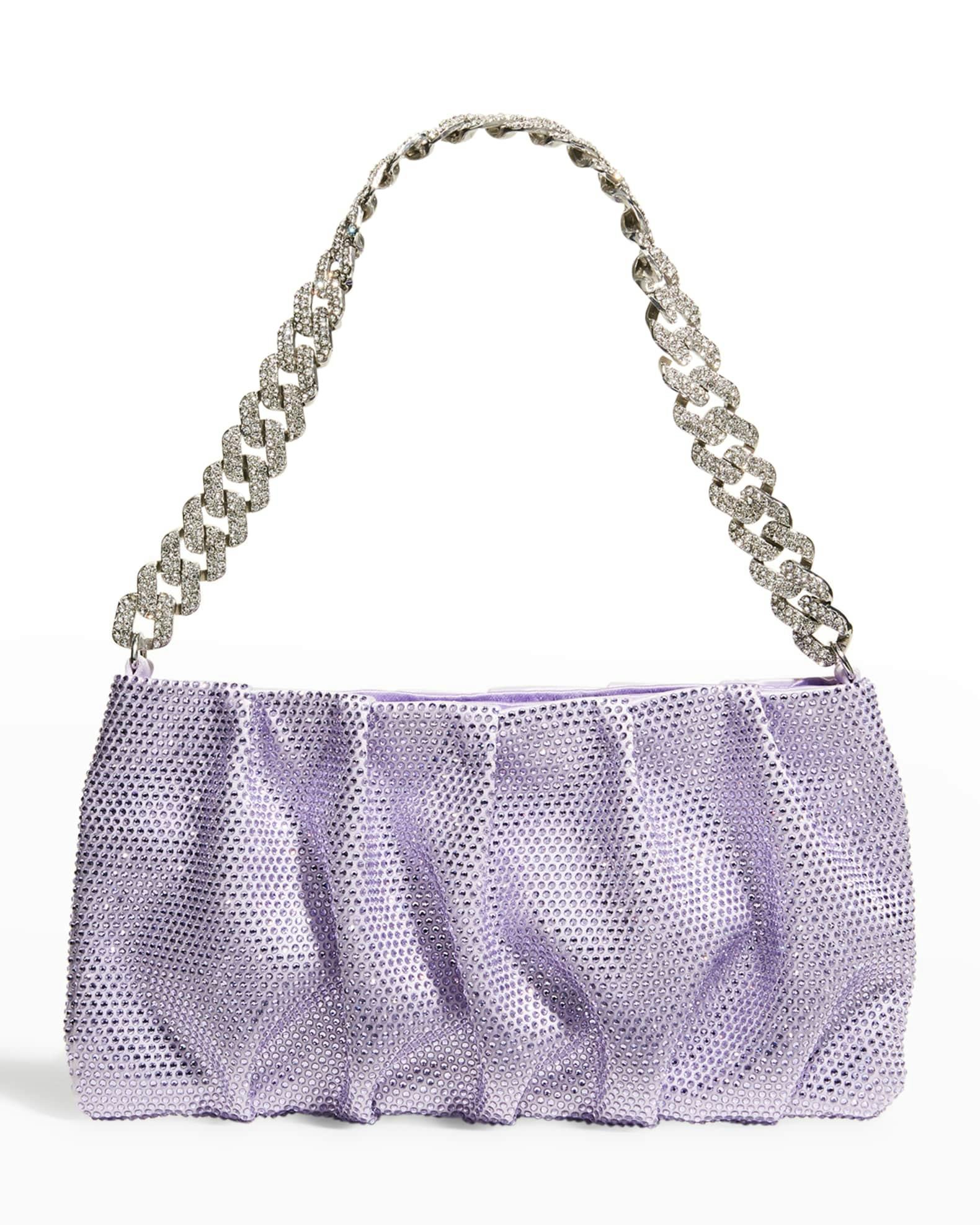 Emily Crystal Satin Chain Shoulder Bag