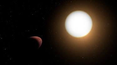 Egg-shaped planet WASP-103b next to its large home star