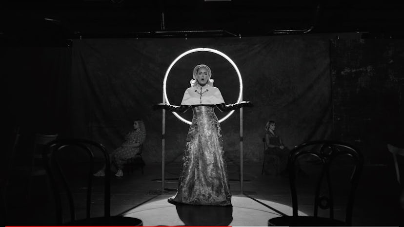 Adele in custom Louis Vuitton gown for 'Oh My God.'