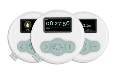 The newborn basics Cubtale smart buttons are perfect for parents to keep track of feedings.
