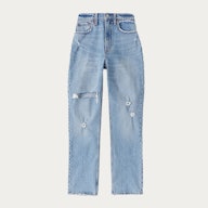 A&F Vintage Stretch Denim  Curve Love 90s Ultra High Rise Straight Jeans