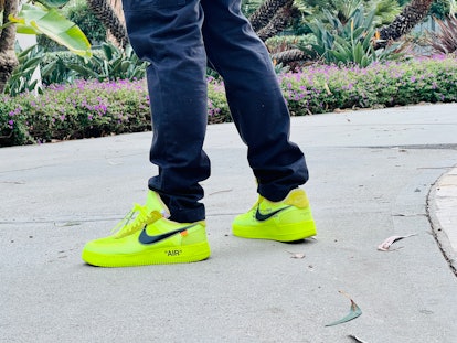 Wearing Nike's Off-White Air Force 1 So bright, so amazing