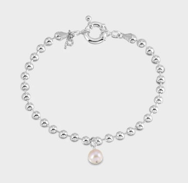 Ball chain drop pearl bracelet
