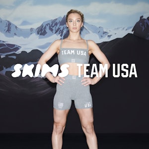 Amber Glen featured in the SKIMS x Team USA campaign. 