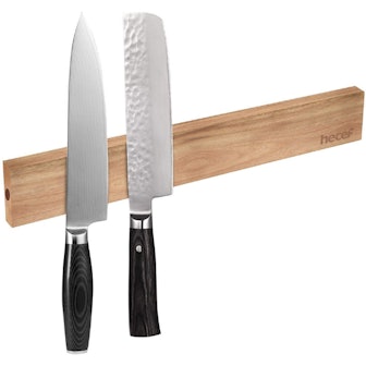 hecef Acacia Wood Magnetic Knife Strip