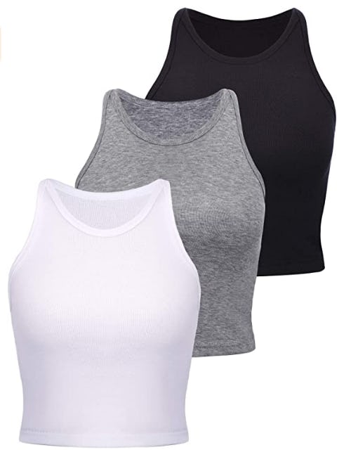 Boao Racerback Crop Tank Top (3 Pieces)
