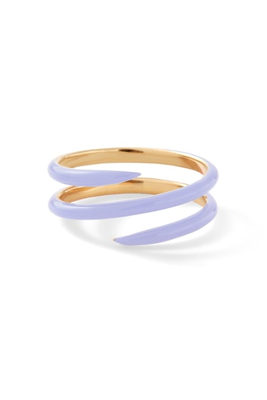 a purple enamel coil ring by Alison Lou