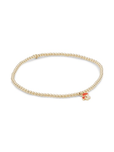 A gold a enamel mushroom charm bracelet by Sydney Evan