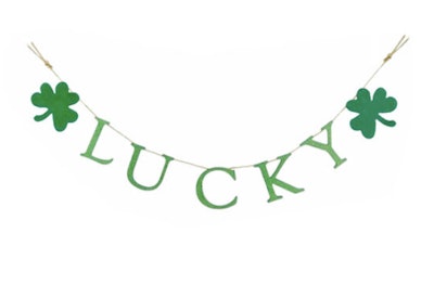 A Lucky garland makes a great St. Patric's day decoration you can buy