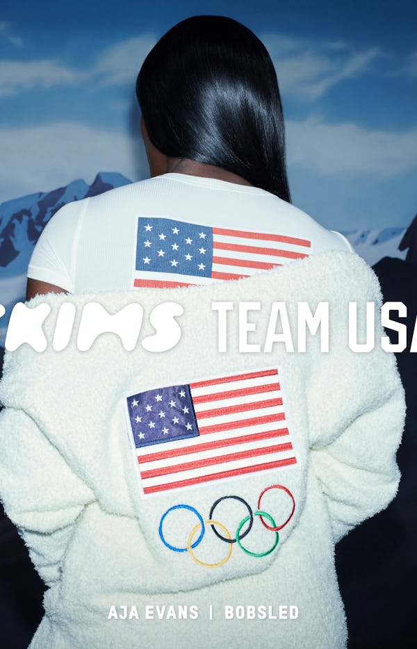 Aja Evans featured in the SKIMS x Team USA campaign. 