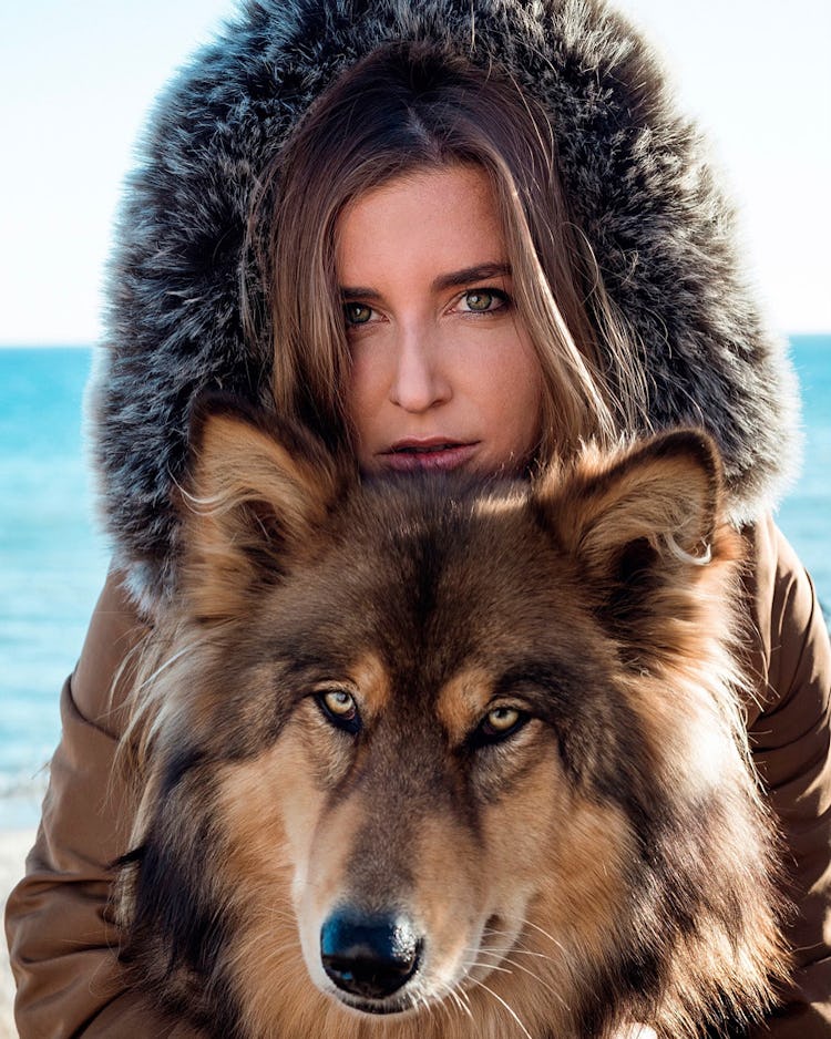 Courtney Udvar-Hazy and her cloned dog, Phoenix