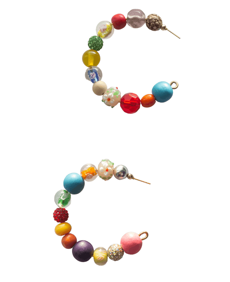 beaded hoop earrings by serendipitous project