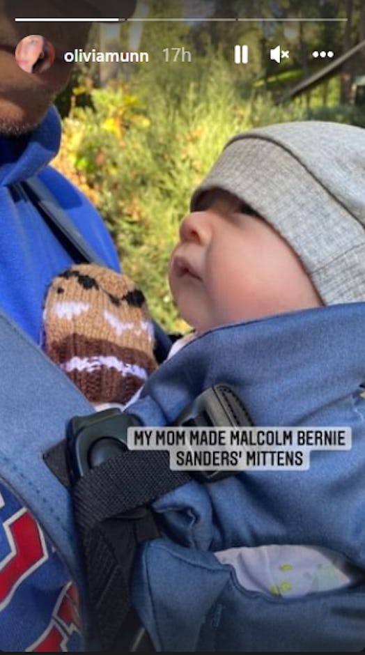 Olivia Munn's baby wore Bernie mittens.