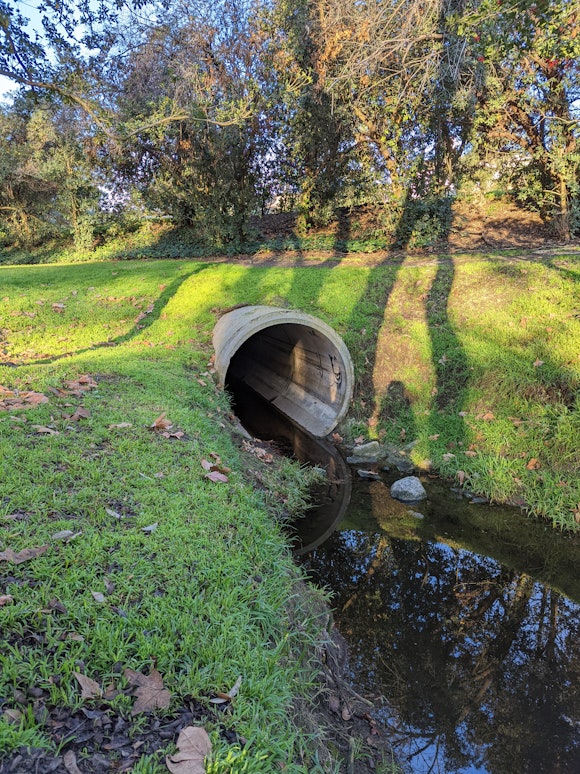 A drainage pipe photographed with the Pixel 6