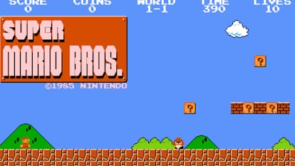 Screenshot of Super Mario Bros, one of the best video games to play with friends.