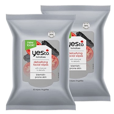 Yes To Tomatoes Detoxifying Charcoal Facial Wipes (30-Count, Pack of 2)