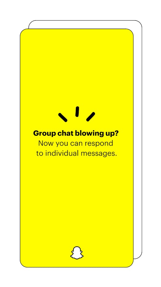 Snapchat's new thread in Group Chats is a helpful update.