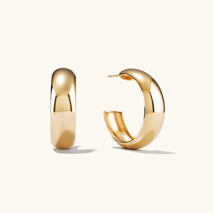 Mejuri's Chunky Gold Hoop Earrings. 