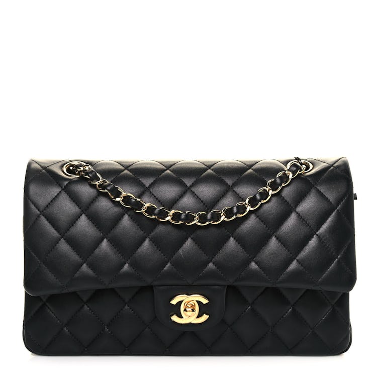 Chanel Lambskin Quilted Double Flap Black