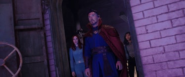 Rachel McAdams, Benedict Cumberbatch, and Xochitl Gomez in Doctor Strange in the Multiverse of Madne...