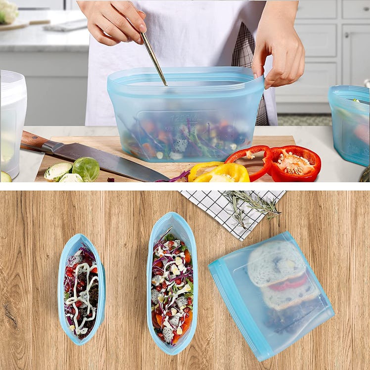 Xomoo Reusable Silicone Food Bags (Set Of 6)