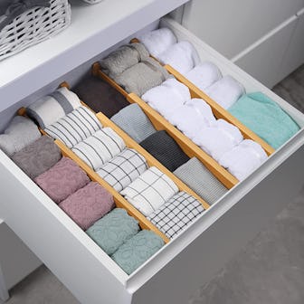 ROYAL CRAFT WOOD Adjustable Bamboo Drawer Dividers (4-Pack)