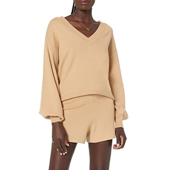 The Drop Mia Bell Sleeve V-Neck Sweater
