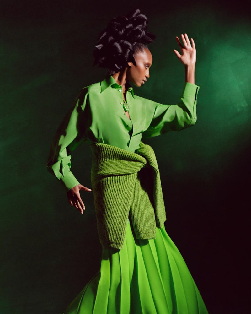 colorful brights trend: green dress