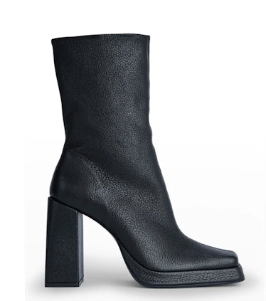 Vanya Square-Toe Leather Booties