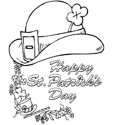 A derby hat makes is a St. Patrick's Day coloring page