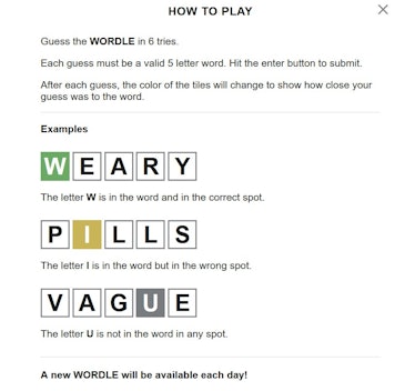wordle rules screenshot