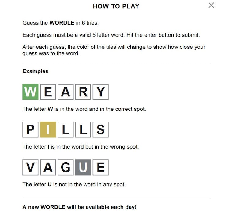 wordle rules screenshot