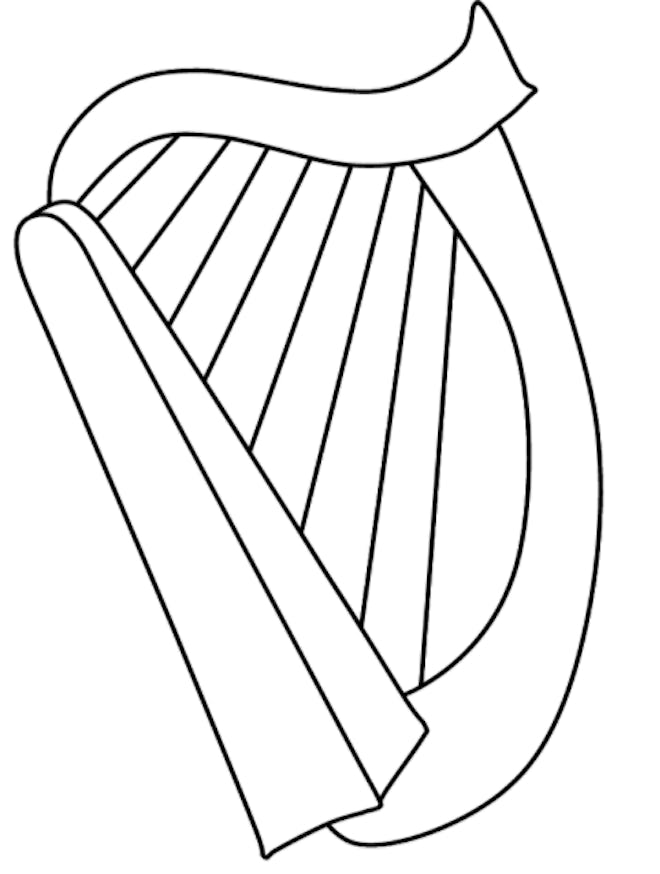 A harp is a St. Patrick's Day coloring page