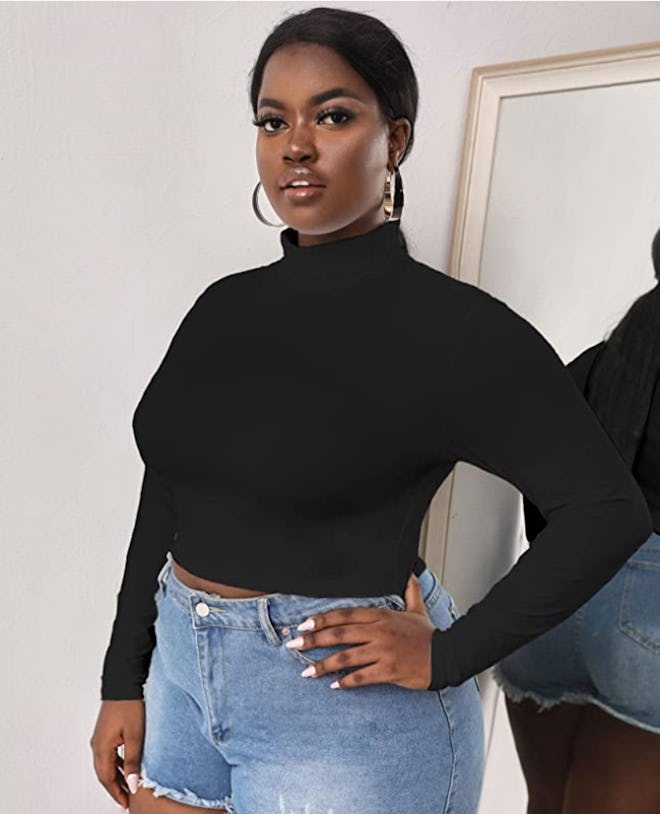 SOLY HUX Long-Sleeved Crop Turtleneck