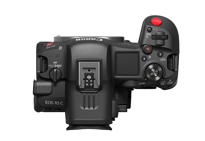 Top view of Canon's EOS R5 C.