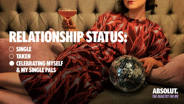 The Absolut Galentine's Day gift registry allows single people to make a gift registry. 