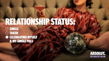 The Absolut Galentine's Day gift registry allows single people to make a gift registry. 