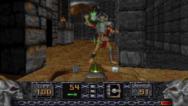 Combat with a monster in Heretic + Hexen
