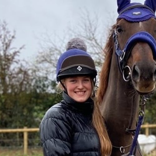 Gracie Spinks, the 23-year-old who was murdered in June 2021, pictured here with her horse.