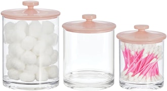 mDesign Plastic Apothecary Canister Jar (Set of 5)